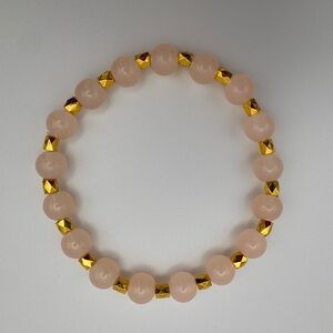 Chic Gold and Pink Beaded Bracelet
